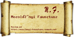 Mozolányi Fausztusz névjegykártya